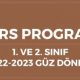 2022-2023 Güz Dönemi Ders Programı Güncellendi!