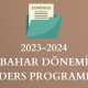 2023-2024 Bahar Dönemi Ders Programı